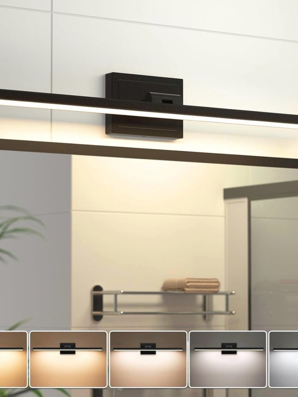 Modern Black LED Bathroom Vanity Light